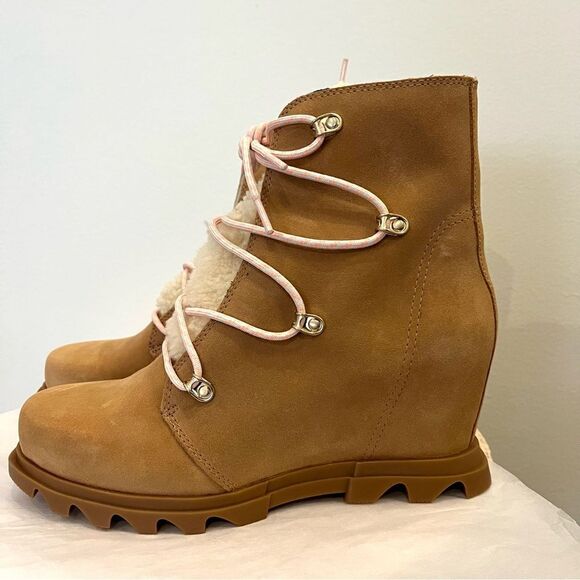 Sorel Joan Of Arctic Wedge Cozy Waterproof Suede Shearling Bootie 10 New in box - Picture 7 of 13